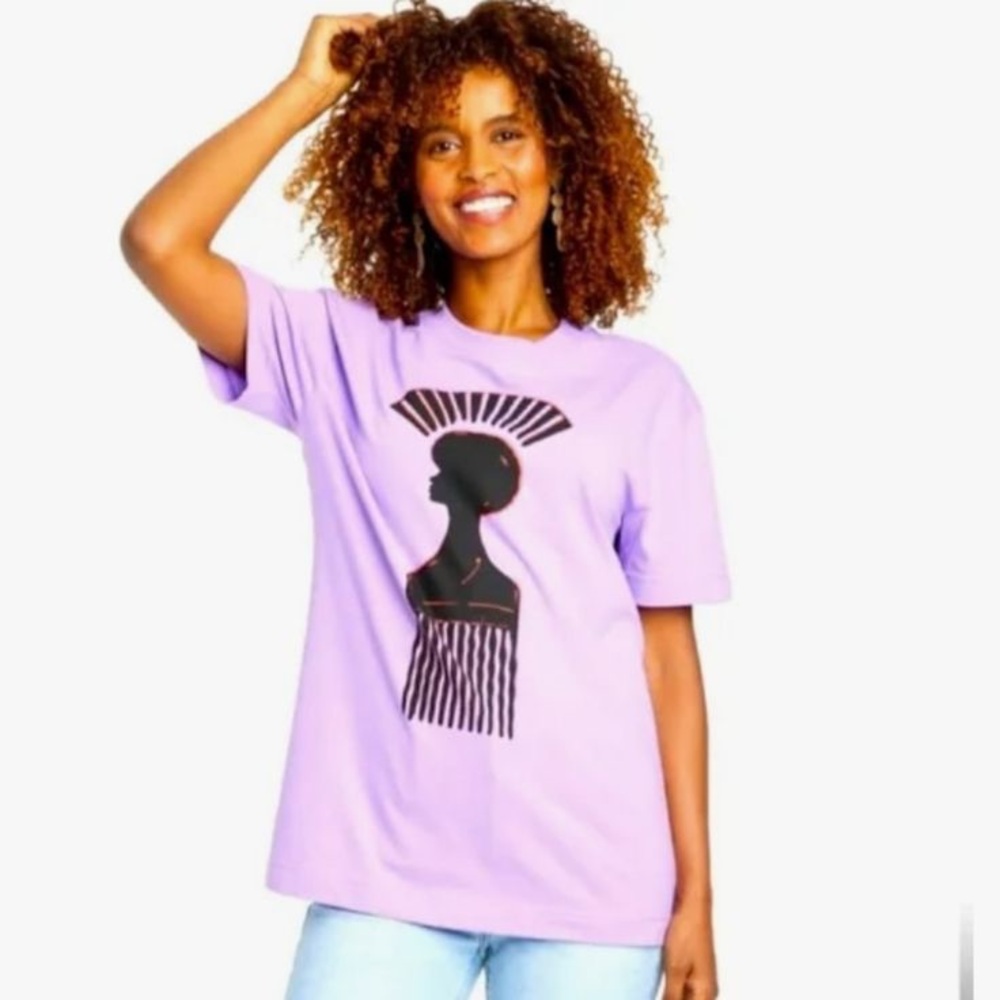 Afro-Pick Person | Black history month // Lavender Graphic Women's Top